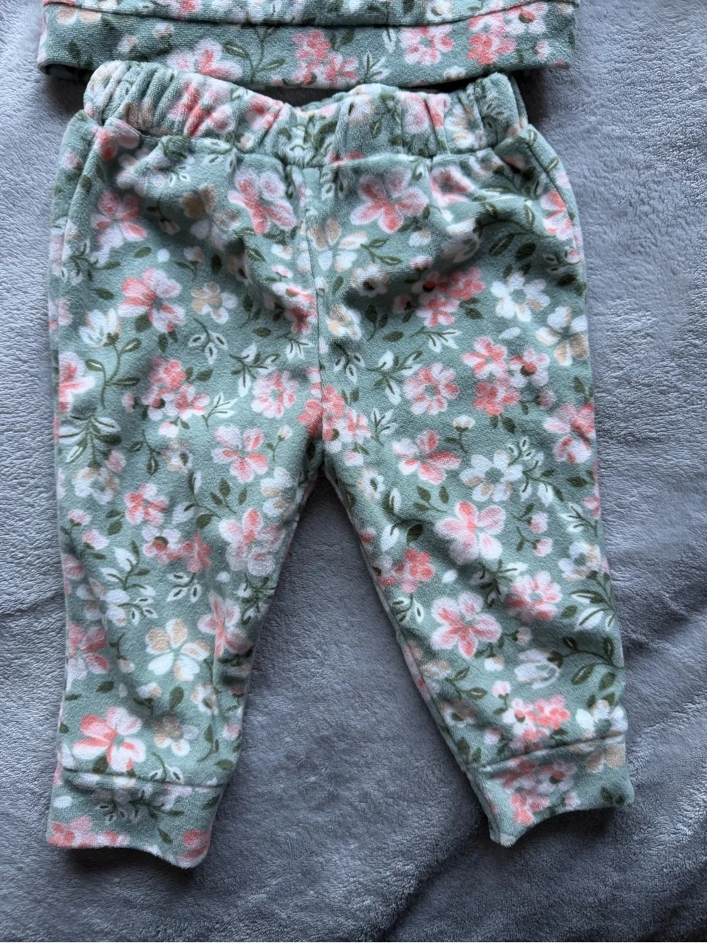 Baby Floral Two-Piece Set with Headband - Mint & Pink - Picture 4 of 6